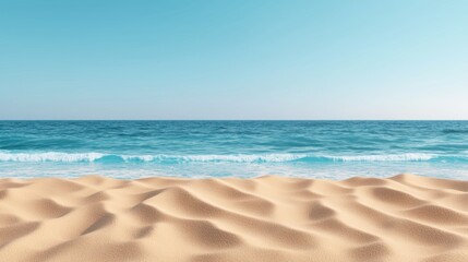 Obraz premium Sandy beach with calm ocean waves