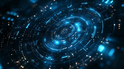 Abstract digital gradient with geometric shapes and vibrant color transitions with soft glowing effects new beautiful stock image illustration AI