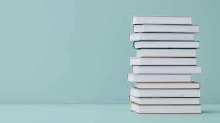 Fototapeta premium Stack of books on a light background