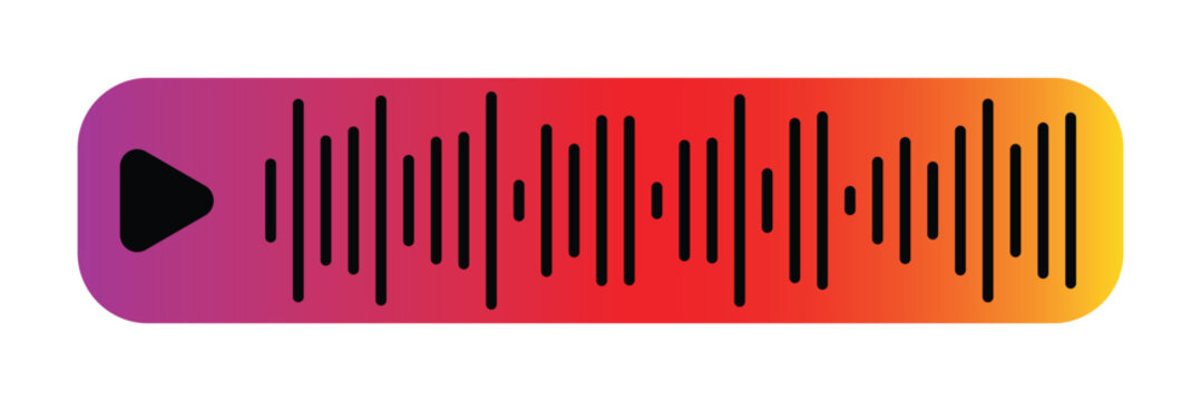 Voice message bubble, audio chat or messenger interface, vector UI UX. Voice message bubbles, chat audio record play records for mobile phone messenger, instagram in epas 10.