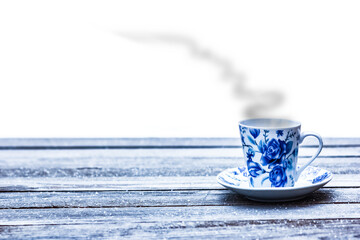 beautiful mug winter on nature in the park background