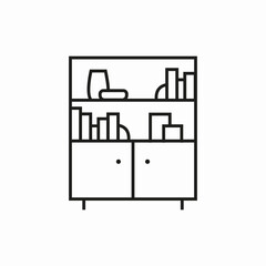 library shelves icon sign vector
