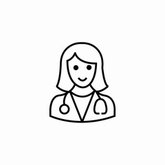 lady doctor icon sign vector