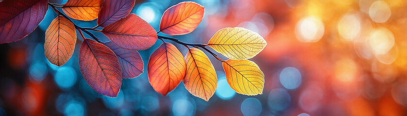 vibrant autumn leaves against a blurred background. 