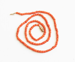 Coral beaded necklace