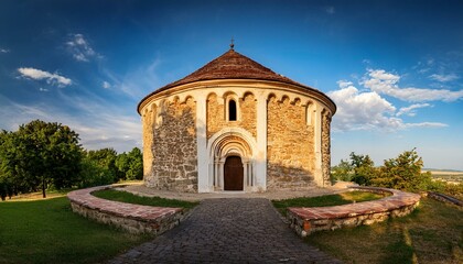Naklejka premium medieval rotunda temple in osku hungary