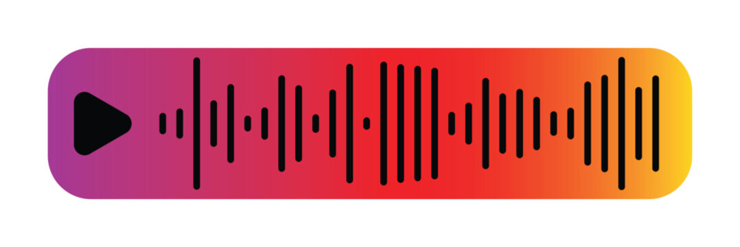 Voice message bubble, audio chat or messenger interface, vector UI UX. Voice message bubbles, chat audio record play records for mobile phone messenger, instagram in epas 10.