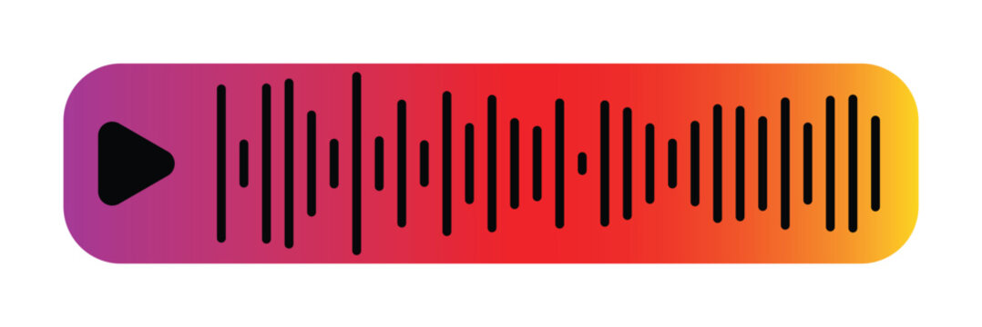 Voice message bubble, audio chat or messenger interface, vector UI UX. Voice message bubbles, chat audio record play records for mobile phone messenger, instagram in epas 10.