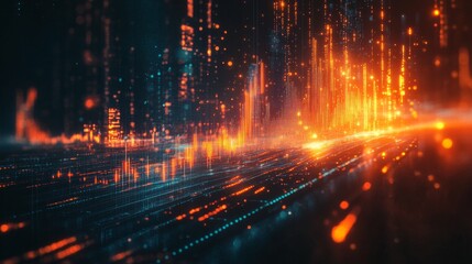 A digital chart showing market trends, with a focus on technology and innovation sectors