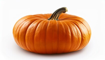 Obraz premium organic sugar pie pumpkin an ideal pumpkin for holiday baking and cooking isolated on white background