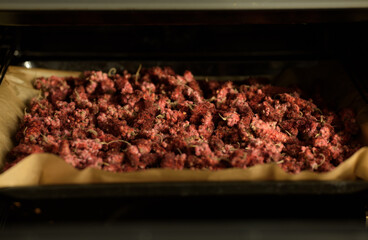 dry sumac seeds in the oven