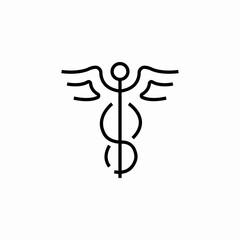 caduceus medical icon sign vector