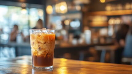 Refreshing iced coffee in a cozy cafe setting, showcasing the perfect blend of flavors and inviting atmosphere.