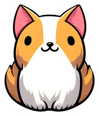 Obraz premium Charming cartoon corgi with a happy face, perfect for playful designs