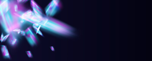 Prism overlay from the sun's rays on the blue wall. Blurred shadows in the room. Soft overlay of natural light. Abstract background for product presentation for studio.Natural light layout.