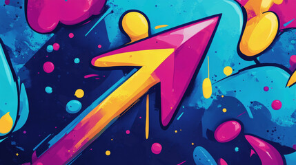 A colorful, cartoon arrow points towards a target, symbolizing the path to success in business. This design is perfect for presentations, social media posts, or covers.