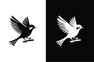 Birds black and white royalty free vector icon silhouettes. Dove Icon on Black and White Vector Background.