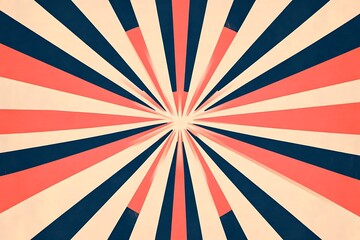 Fototapeta premium coral and light brown Color sunburst strips flag on paper texture, retro vintage style