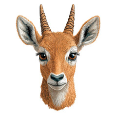 Obraz premium Antelope head illustration, white isolate background