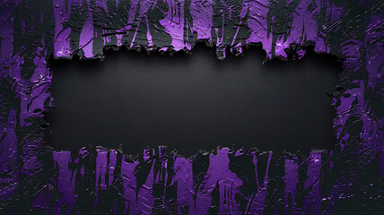 Abstract purple and black grunge frame for Halloween design. 
