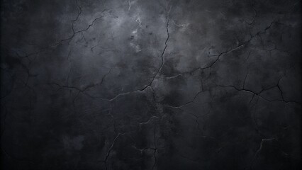 Obraz premium Black cracked textured concrete background with dramatic lighting and copy space