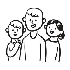 Character happy family greeting say Hi Hello