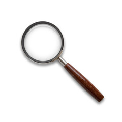 Magnifying glass lens classic vintage retro style, isolated on a transparent background, PNG. High...