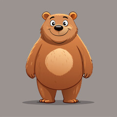 Smiling brown bear: wonderful illustration for children's books.
