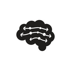 AI Brain Icon. Artificial Intelligence and Machine Learning Symbol. 