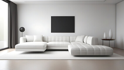interior living room white sofa