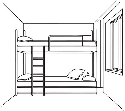 recommend clip art: Children's room. Children's furniture. Bunk bedsketch