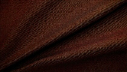 Fototapeta premium Dark brown fabric texture with natural fibers, seamless textile surface, soft material background