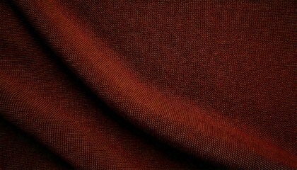 Fototapeta premium Dark brown fabric texture with natural fibers, seamless textile surface, soft material background