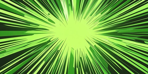 Fototapeta premium Green sunburst tunnel abstract: Perfect background