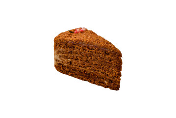 Piece of sweet layered honey cake