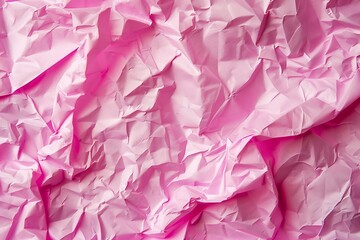 a close up of a pink crumpled paper