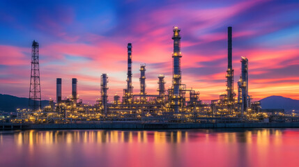 An area with oil refineries.