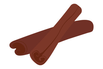 Cassia and cinnamon sticks are hand drawn