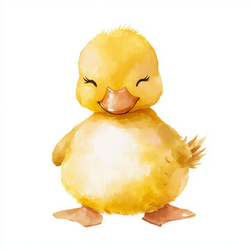 recommend clip art: Cute duck watercolor clipart on white background