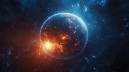 Planets and galaxy science fiction wallpaper.