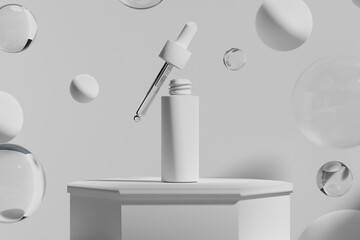 3d illustraion of cosmetic skin care beauty spa cream mockup, bathroom interior, medical healthcare treatment, fashion of makeup, bottle tube of packaging.