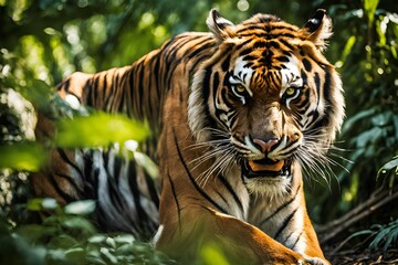 Obraz premium Angry Tiger Looking at Camera