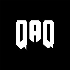 QAQ letter logo design for technology company. QAQ logo design black and white color combination. QAQ logo, QAQ vector, QAQ design, QAQ icon, QAQ alphabet. QAQ typography logo design.