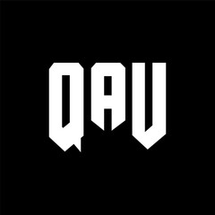 QAU letter logo design for technology company. QAU logo design black and white color combination. QAU logo, QAU vector, QAU design, QAU icon, QAU alphabet. QAU typography logo design.