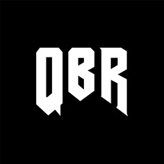 QBR letter logo design for technology company. QBR logo design black and white color combination. QBR logo, QBR vector, QBR design, QBR icon, QBR alphabet. QBR typography logo design.