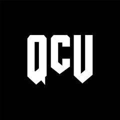 QCU letter logo design for technology company. QCU logo design black and white color combination. QCU logo, QCU vector, QCU design, QCU icon, QCU alphabet. QCU typography logo design.