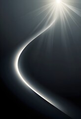 A soft light pathway against a dark background creating a serene atmosphere at dusk. Generative AI