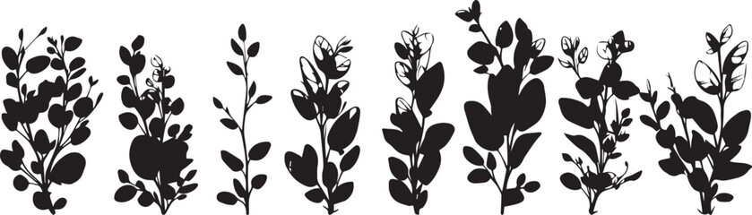 Set plants. Hand drawn vector illustration