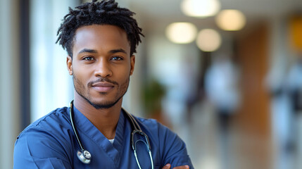 Fototapeta premium Confident male doctor with crossed arms.