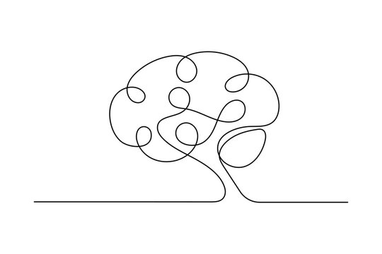 recommend clip art: Continuous one line drawing of the human brain